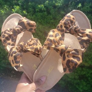 Leopard Double Bow Sandals